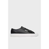 Calvin Klein Deri Logolu Sneaker Ayakkabı HW0HW03077BEH Bayan AYAKKABI HW0HW03077 BEH SİYAH