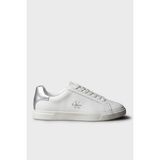Calvin Klein Deri Logolu Sneaker Ayakkabı HW0HW03312061 Kadın Ayakkabı HW0HW03312 061 - Beyaz - Gümüş