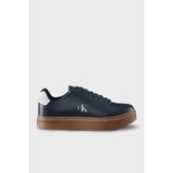 Calvin Klein Deri Logolu Sneaker Ayakkabı YM0YM014350ZV Erkek Ayakkabı YM0YM01435 0zv - Lacivert - Kahve