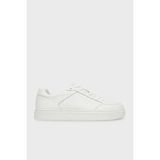 Calvin Klein Deri Monogram Logo Baskılı Sneaker Ayakkabı HM0HM018990K4 Erkek Ayakkabı HM0HM01899 0k4 - Beyaz