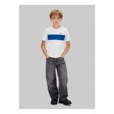 Calvin Klein Desenli Beyaz Erkek Çocuk T-Shirt IB0IB02609YAF