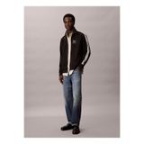 Calvin Klein Dik Yaka Siyah Erkek Sweatshırt LV04LD220GUB1_DBL KNIT STRIPE TRACK