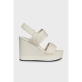 Calvin Klein Dolgu Topuklu Sandalet YW0YW013600F4 Bayan Sandalet YW0YW01360 0f4 - Bej