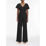 Calvin Klein Düz Siyah Kadın Tulum Scuba Crepe Ss Belted Jumpsuıt - 34