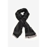 Calvin Klein Emblem Repeat LW Shawl W Fringes Kadın Şal Siyah