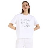 Calvin Klein embroidered institutional tee Kadın Shirt Bright White M