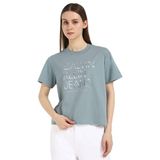 Calvin Klein embroidered institutional tee Kadın Shirt Lead S