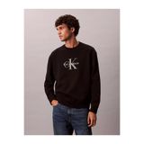 Calvin Klein Erkek %100 Pamuklu CK Logolu Yuvarlak Yakalı Uzun Kollu Siyah Sweatshirt