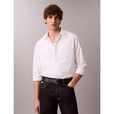 Calvin Klein Erkek %100 Pamuklu Rahat Kalıp Uzun Kollu Beyaz Gömlek LV04LE101G-YAA