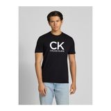 Calvin Klein Erkek %100 Pamuklu Yuvarlak Yakalı Ck Logo Baskılı Kısa Kollu Siyah T-Shirt LV04RD819G-UB1 - XL