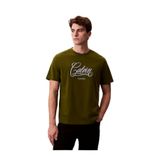 Calvin Klein Erkek 20's Script Grafik Detaylı T-shirt, Yeşil, S Beden