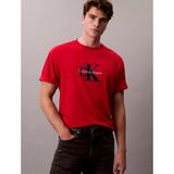Calvin Klein Erkek Bisiklet Yaka Kısa Kol Ck Yazı Desen Pamuklu Kırmızı T-Shirt LV04RE815G-VMT - XL