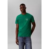 Calvin Klein Erkek Bisiklet Yaka Kısa Kol Pamuklu Önü Yazı Desenli Yeşil T-Shirt LV04RF801G-L4G - XL