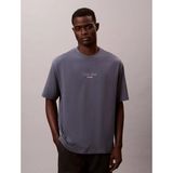 Calvin Klein Erkek Bisiklet Yaka Kısa Kol Slim Fit Ck Yaz Desen Gri T-Shirt LV04RC851G-11Z