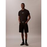 Calvin Klein Erkek Bisiklet Yaka Kısa Kol Slim Fit Ck Yaz Desen Siyah T-Shirt LV04RC851G-UB1 - 2XL