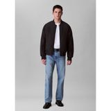 Calvin Klein Erkek Bomber Ceket, Kolej Yaka, Tam Kalıp, Siyah, L
