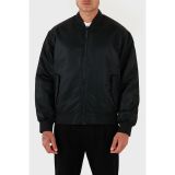 Calvin Klein Erkek Bomber Mont, Siyah, 2XL Beden, Regular Fit, Fermuar Kapamalı