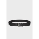 Calvin Klein Erkek Ck Buckle 40 mm Sabit Lv04d7085g Kemer, Siyah (Siyah/Antik Gümüş), 90