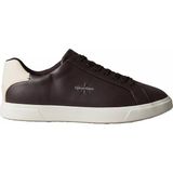 Calvin Klein Erkek Ck Logo Kabartmalı Düşük Bilekli Deri Kahverengi Sneaker HM0HM02123-0KU
