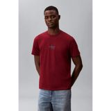 Calvin Klein Erkek CK Yazı Detay Kısa Kol Bisiklet Yaka Kırmızı T-Shirt