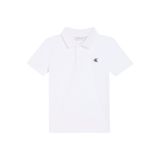 Calvin Klein Erkek Çocuk Pamuklu Beyaz Solid Polo Yaka T-Shirt