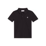 Calvin Klein Erkek Çocuk Pamuklu Siyah Solid Polo Yaka T-Shirt