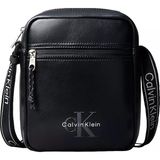 Calvin Klein Erkek Deri Ayarlanabilir Askı Ck Metal Detay Fermuar Kapama Siyah Omuz Çantası LV04D3418G-UB1