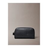 Calvin Klein Erkek Deri CK Kabartma Monogram Yazı Detay Geniş Kısa Kulp Siyah El Çantası LV04D1146G-UB1
