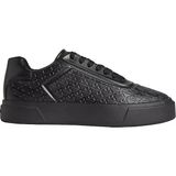 Calvin Klein Erkek Deri Ck Logo Işlemeli Düz Rahat Taban Bağcıklı Siyah Sneaker HM0HM02132-0GT