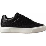 Calvin Klein Erkek Deri Ck Logo Işlemeli Düz Rahat Taban Bağcıklı Siyah1 Sneaker HM0HM02132-00W