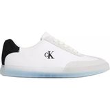 Calvin Klein Erkek Düşük Bilekli Ck Logo Detaylı Topuk Kısmında Süet Detaylı Beyaz Sneaker HM0HM02126-01W