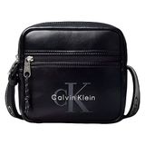 Calvin Klein Erkek Düz Deri Küçük Cep Fermuar Kapama Ayarlanabilir Askı Siyah Omuz Çantası LV04D3445G-UB1