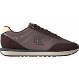 Calvin Klein Erkek Düz Rahat Taban Bağlamalı Ck Yazı Desenli Deri Bordo Sneaker YM0YM01361-0KX