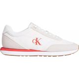Calvin Klein Erkek Düz Rahat Taban Bağlamalı Ck Yazı Desenli Deri Krem Sneaker YM0YM01361-062 - Ekru