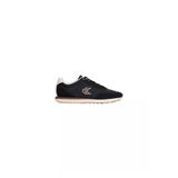 Calvin Klein Erkek Düz Rahat Taban Bağlamalı CK Yazı Desenli Deri Siyah Sneaker YM0YM01361-0GW