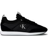 Calvin Klein Erkek Düz Rahat Taban Bağlamalı Ck Yazı Desenli Deri Siyah Sneaker YM0YM01414-BEH