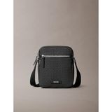 Calvin Klein Erkek Embossed Woven Omuz Çantası,Siyah Standart