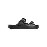 Calvin Klein Erkek Ergon Eva Double Bar Hm0hm02116 Düz Sandalet, Siyah Üçlü Siyah, 44.5 EU