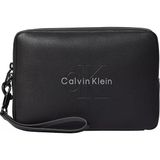 Calvin Klein Erkek Fermuar Kapama Deri Ck Desen Iç Bölme Siyah Cüzdan LV04D1257G-UB1