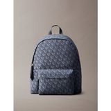 Calvin Klein Erkek Fermuarlı Ön Cepli Ck Monogram Logo Desenli Dizüstü Bilgisayar Bölmeli Gri Sırt Çantası LV04G3116G-K6B