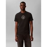 Calvin Klein Erkek Göğüs Ortası Yuvarlak Logo Detay Kısa Kol Bisiklet Yaka Dokuma Kumaş Siyah T-Shirt LV04RH817G-UB1 - 2XL