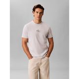 Calvin Klein Erkek Gri Calvin Klein Ss 30S Mıcro Monologo Gri Erkek Tişört