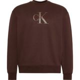 Calvin Klein Erkek Kahverengi Calvin Klein Ls Eu 350TERRY Monologo Cn Swtsh Erkek Kahverengi Sweatshirt - 201-Kahverengi - XL