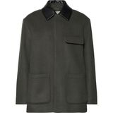 Calvin Klein Erkek Kahverengi Calvin Klein Ls Melton Wool Blend Car Coat Erkek Kahverengi Mont