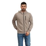 Calvin Klein Erkek Kapüşonlu, Fermuarlı Sweatshirt, Gri, M Beden