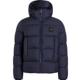Calvin Klein Erkek Kapüşonlu Quilt Puffer Mont - Şık Ve Sıcak Kış Tasarımı, Krem, XL