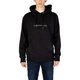 Calvin Klein Erkek Kapüşonlu Sweatshirt, Chenille Monologo Hoodie, Siyah, S Beden