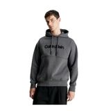 Calvin Klein Erkek Kapüşonlu Sweatshirt, Raised Embroidered Logo, Gri, M Beden