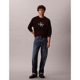 Calvin Klein Erkek Kapüşonsuz Sweatshirt,%100 Pamuklu, CK Logolu, Yuvarlak Yakalı, Uzun Kollu, Siyah, XS
