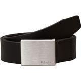 Calvin Klein Erkek Kemeri Resmi Plaka Kemer 3,5 cm Deri Kemer, Siyah, W85